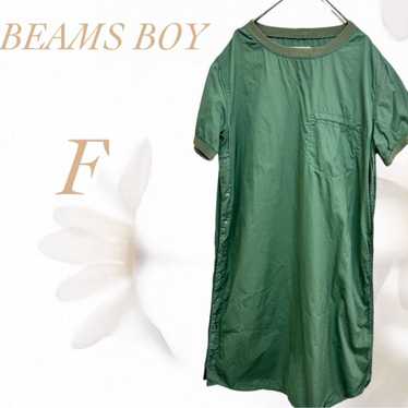 【BEAMS BOY】 Popular Beams Boy Dress Green Short Sl