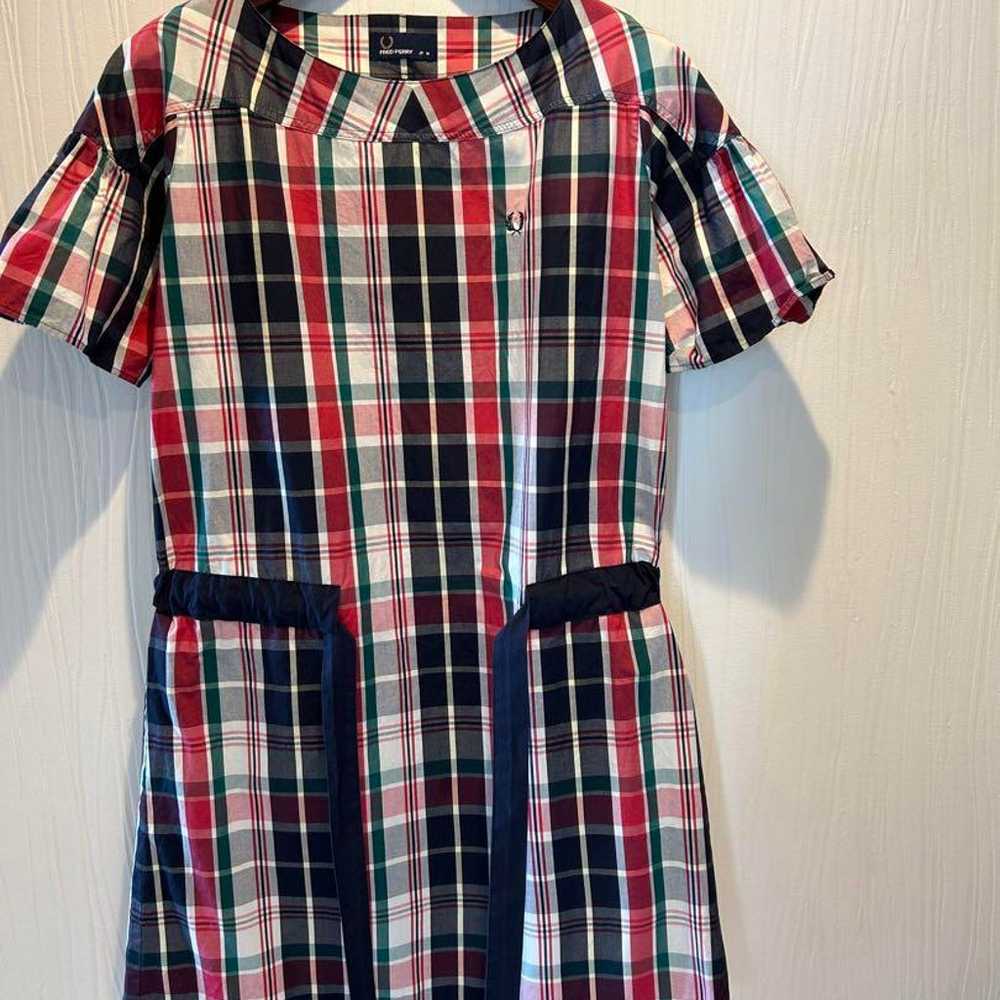 FRED PERRY Checked Short Sleeve Dress M - image 1