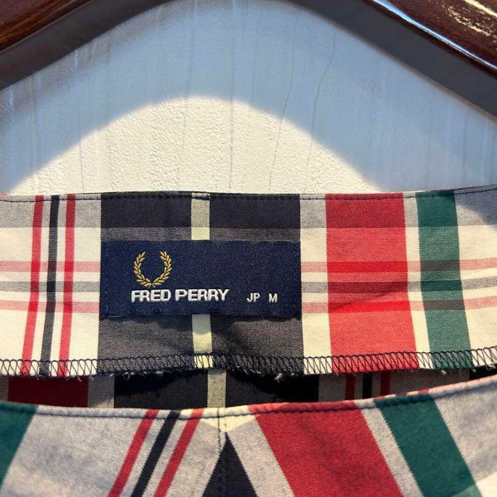 FRED PERRY Checked Short Sleeve Dress M - image 2