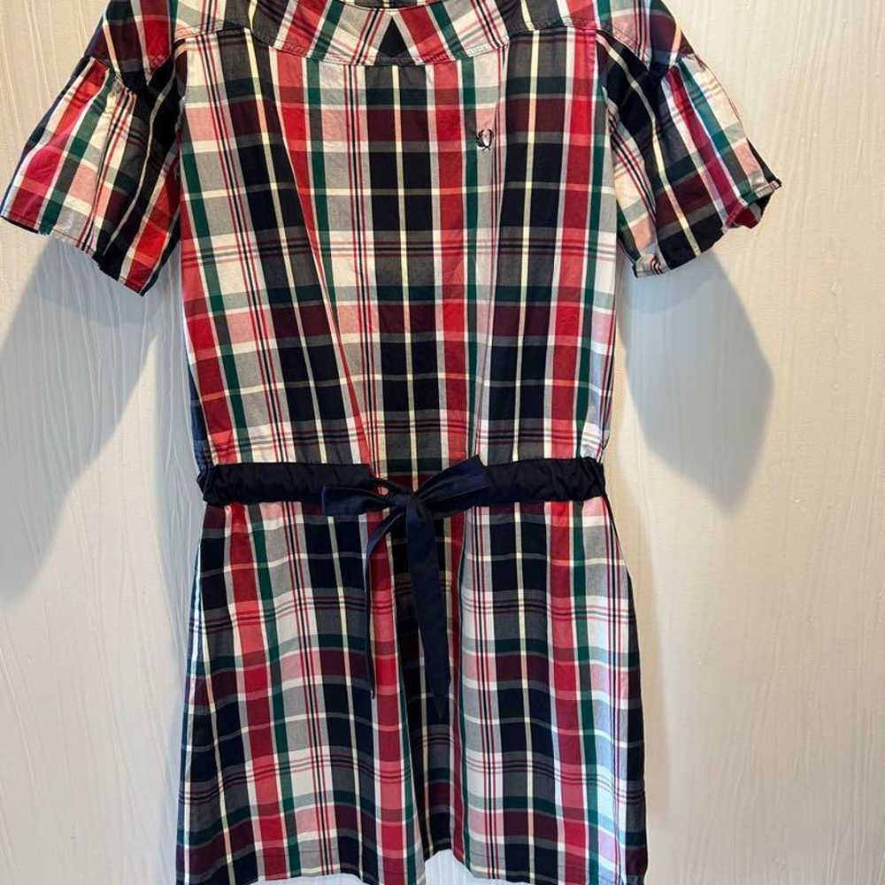 FRED PERRY Checked Short Sleeve Dress M - image 3