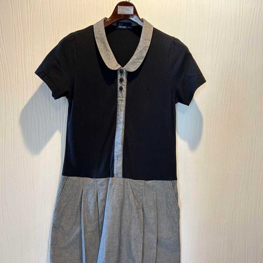 FRED PERRY Short Sleeve Dress JP M Black/Grey - image 1