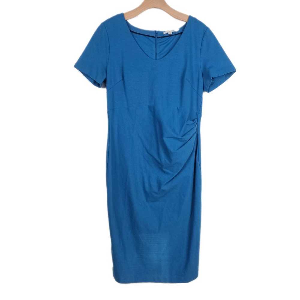 Boden 14 R Blue Honor Ponte Dress Pencil Midi Ruc… - image 3