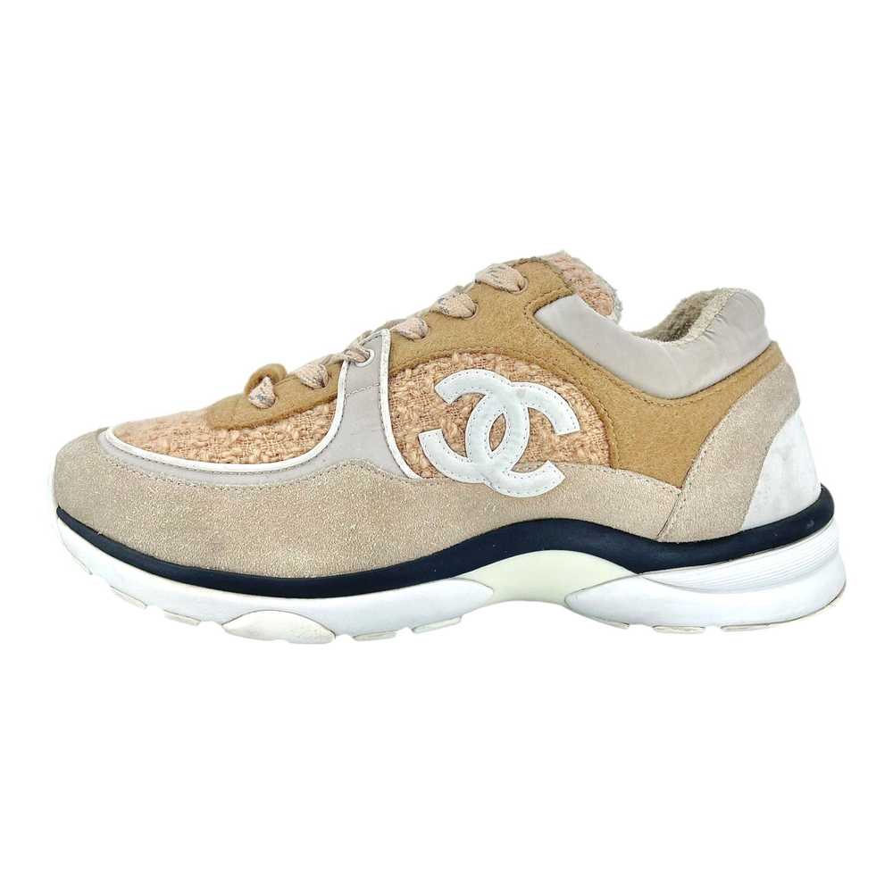 Chanel CC Logo Trainer Low Cork Beige White - image 2