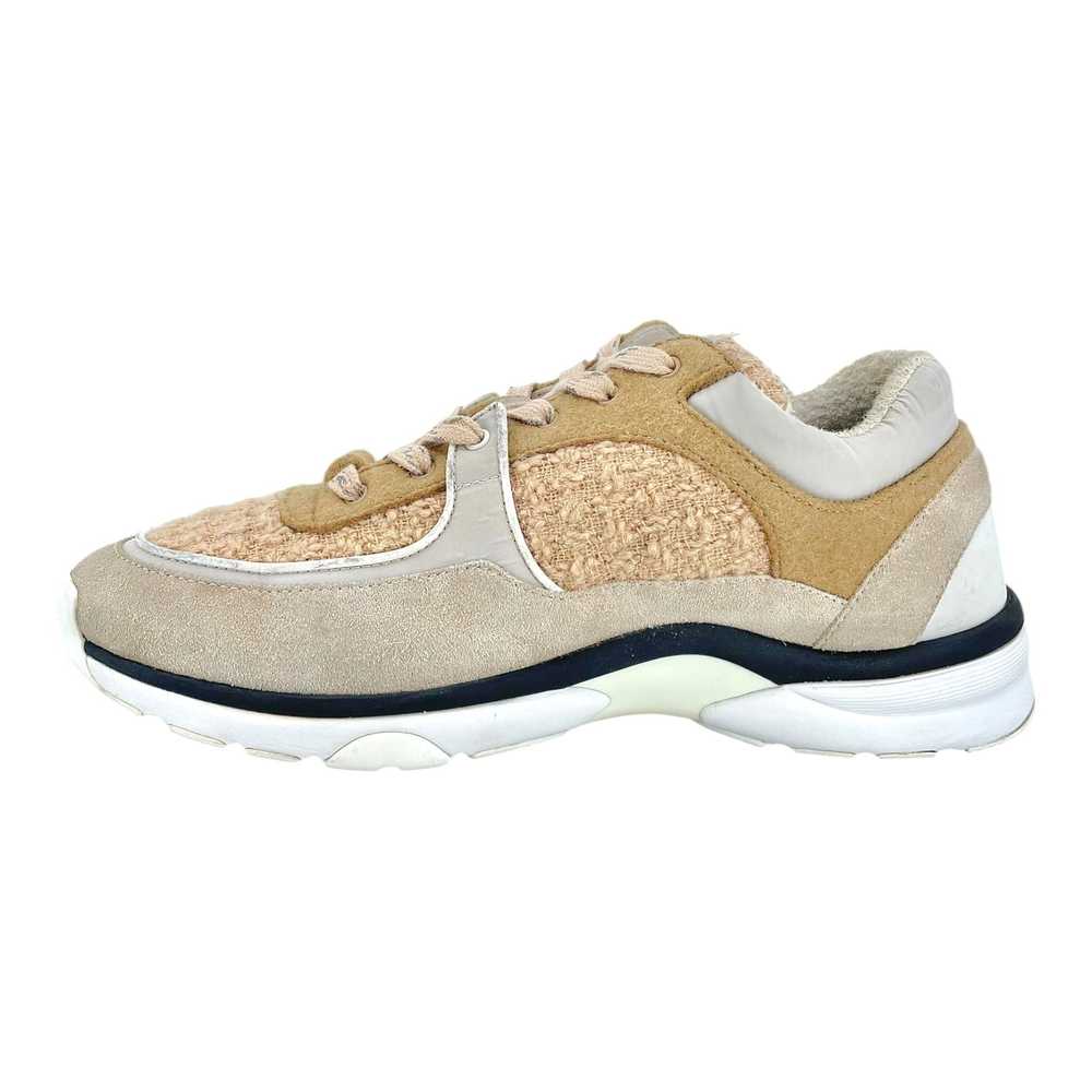 Chanel CC Logo Trainer Low Cork Beige White - image 3