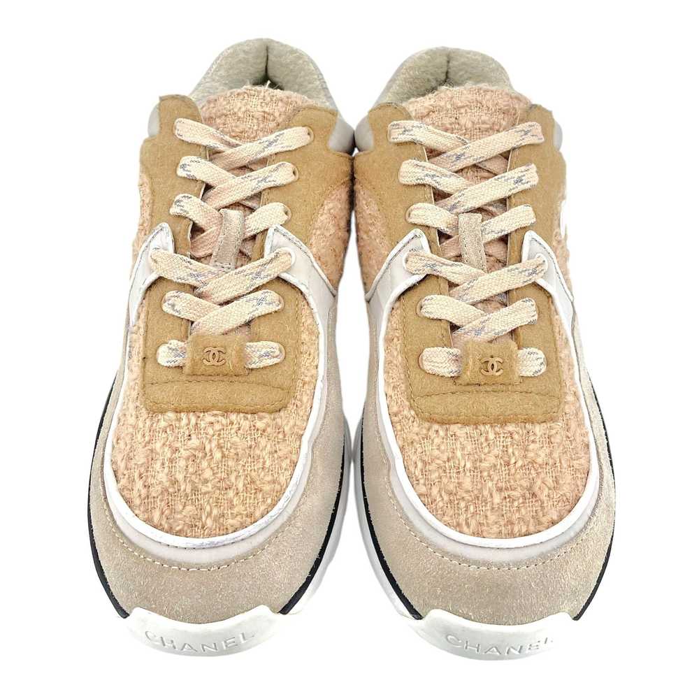 Chanel CC Logo Trainer Low Cork Beige White - image 5