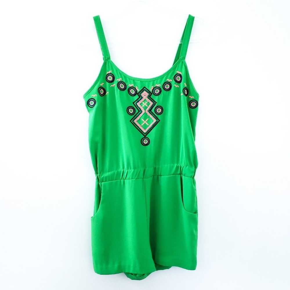 C. Luce Green Romper Beading & Embroidery Small J… - image 1