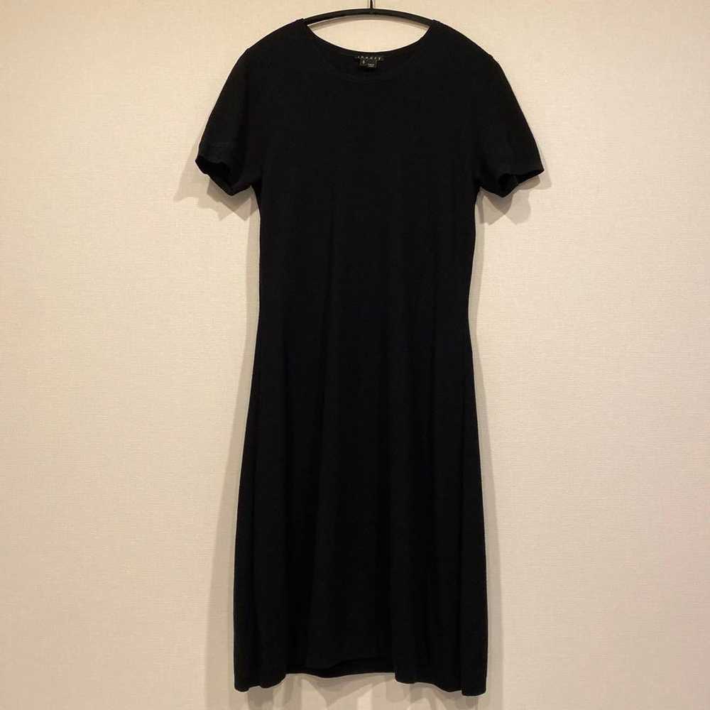 Theory Black Knit Short Sleeve Knee-Length Dress - image 1