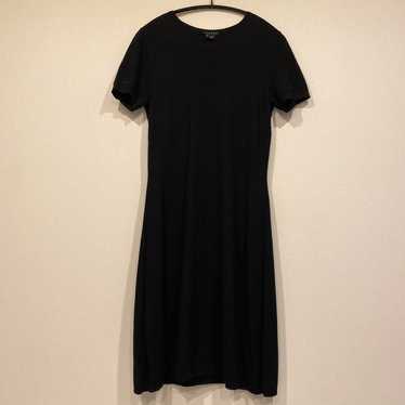 Theory Black Knit Short Sleeve Knee-Length Dress - image 1