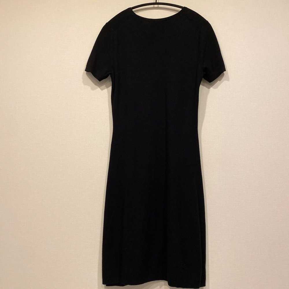 Theory Black Knit Short Sleeve Knee-Length Dress - image 3