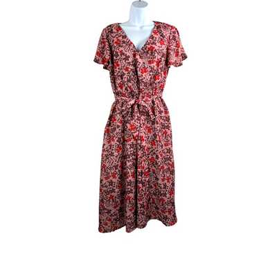 Modcloth fits of bliss floral wrap midi dress pin… - image 1