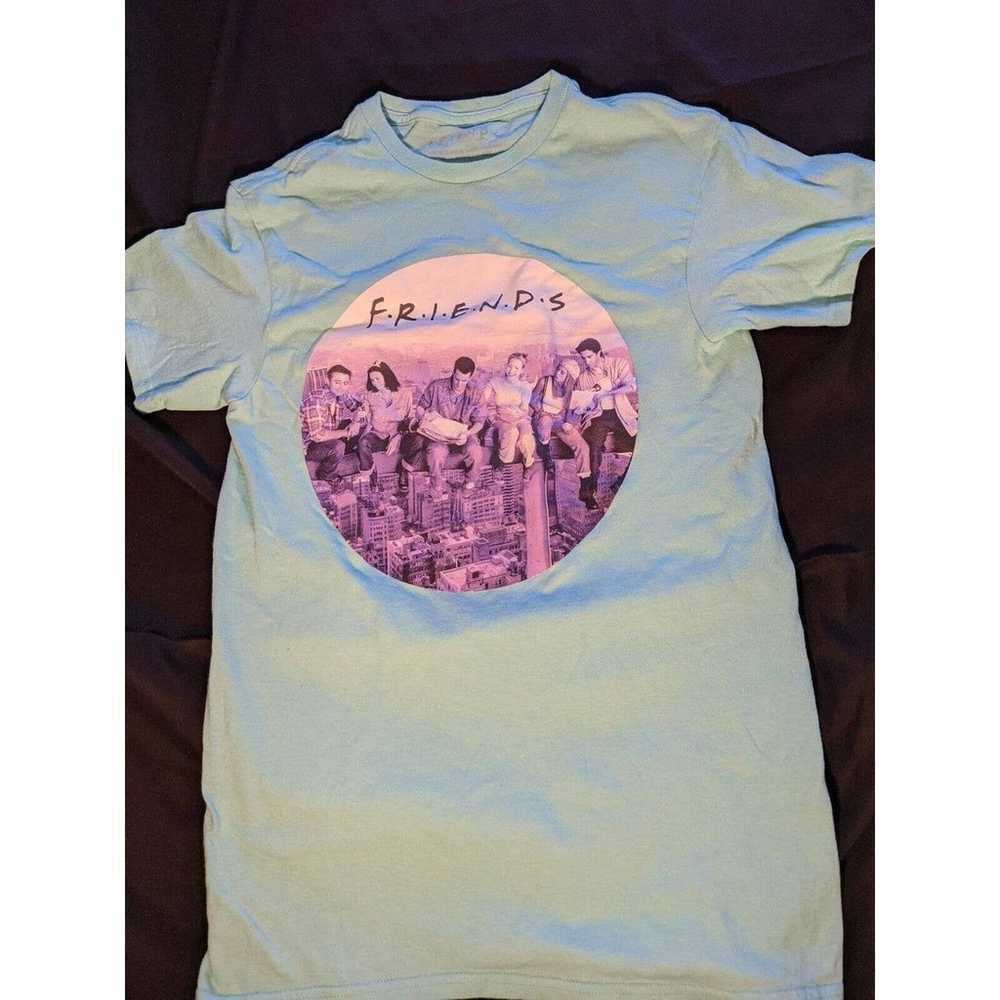 Friends Tv Series Small Top Women's Neon Blue/ Aq… - image 4