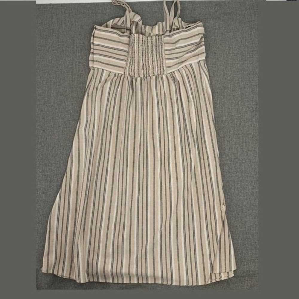 Robert Louis Linen Blend Dress XL Striped Tan Blu… - image 11