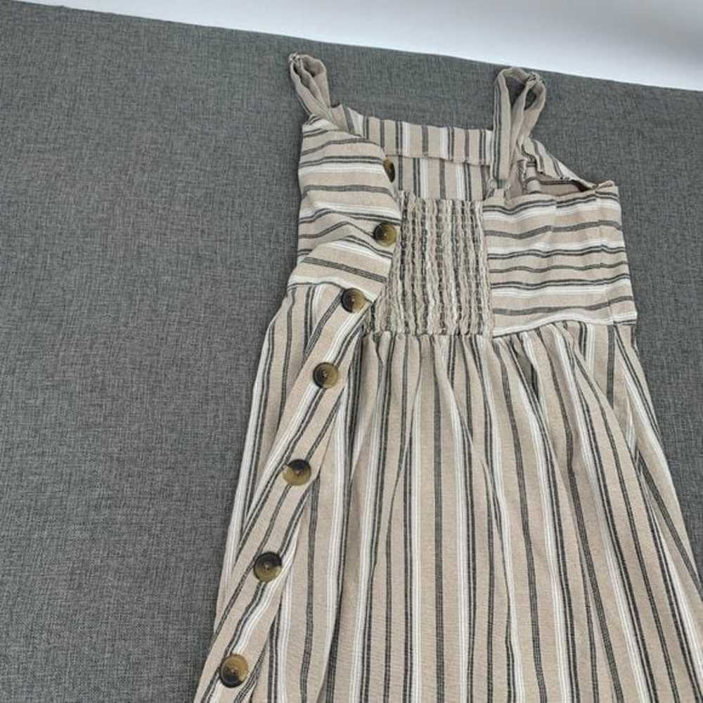 Robert Louis Linen Blend Dress XL Striped Tan Blu… - image 12