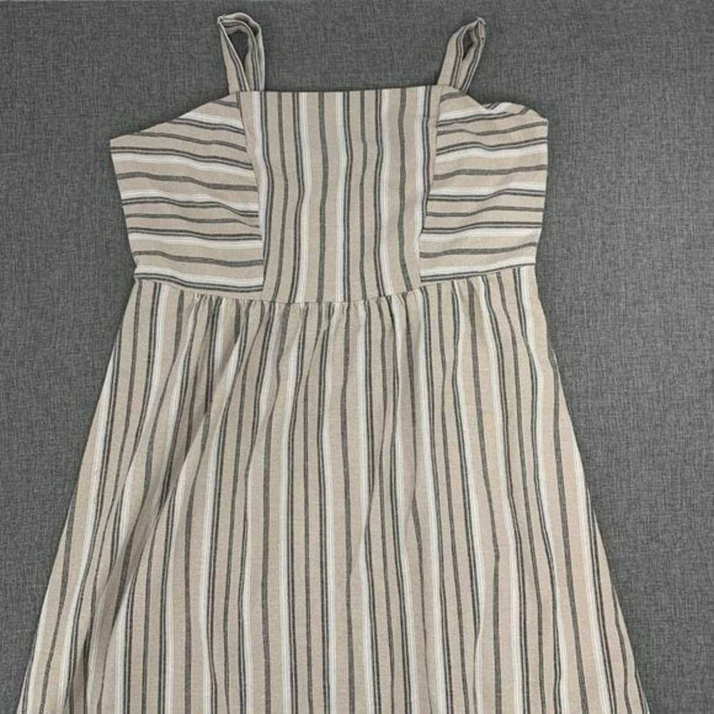 Robert Louis Linen Blend Dress XL Striped Tan Blu… - image 2