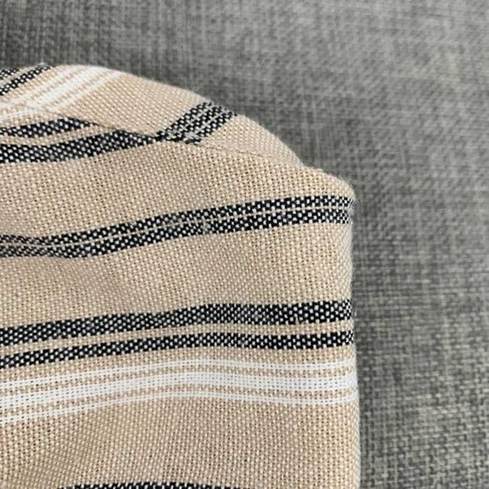 Robert Louis Linen Blend Dress XL Striped Tan Blu… - image 6