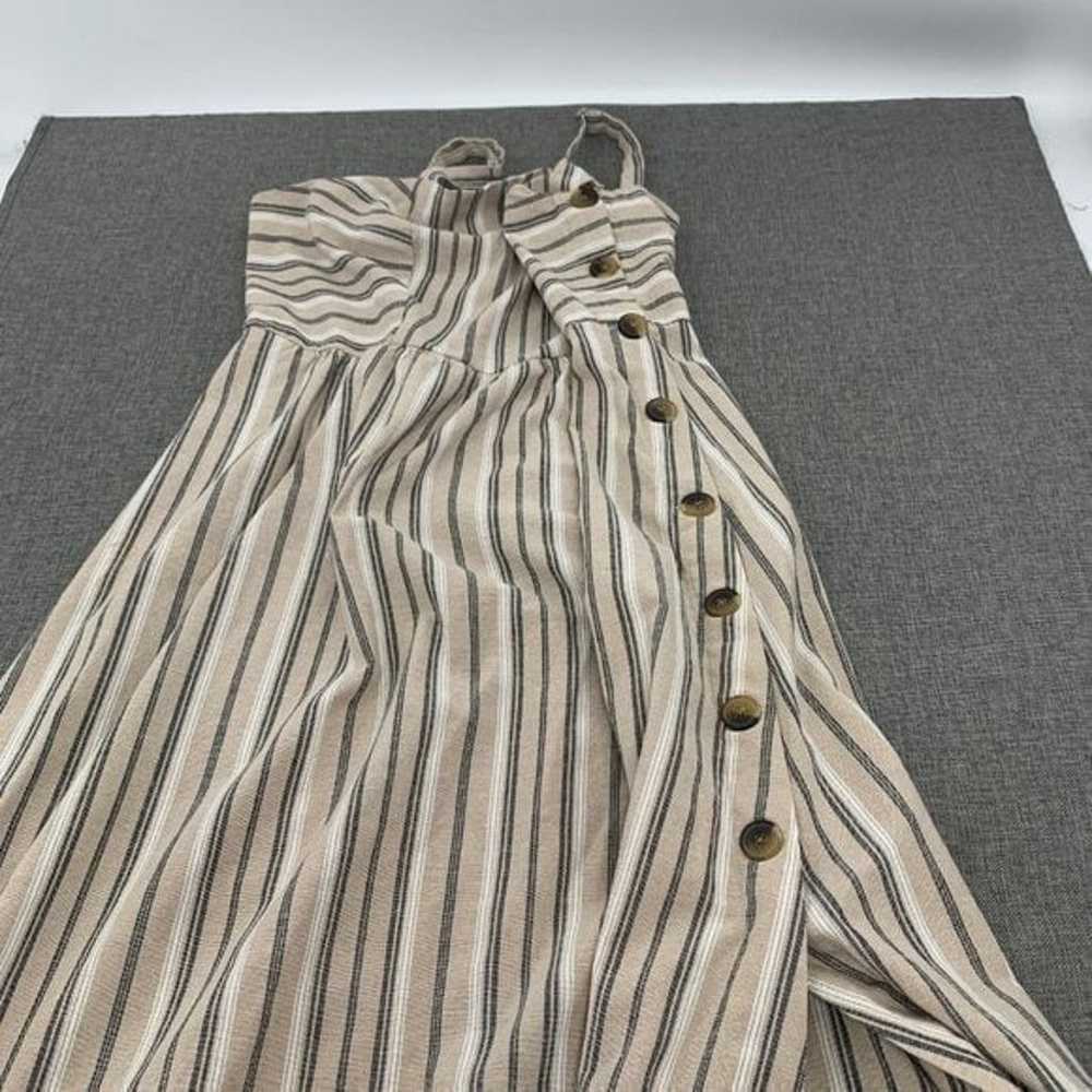 Robert Louis Linen Blend Dress XL Striped Tan Blu… - image 7