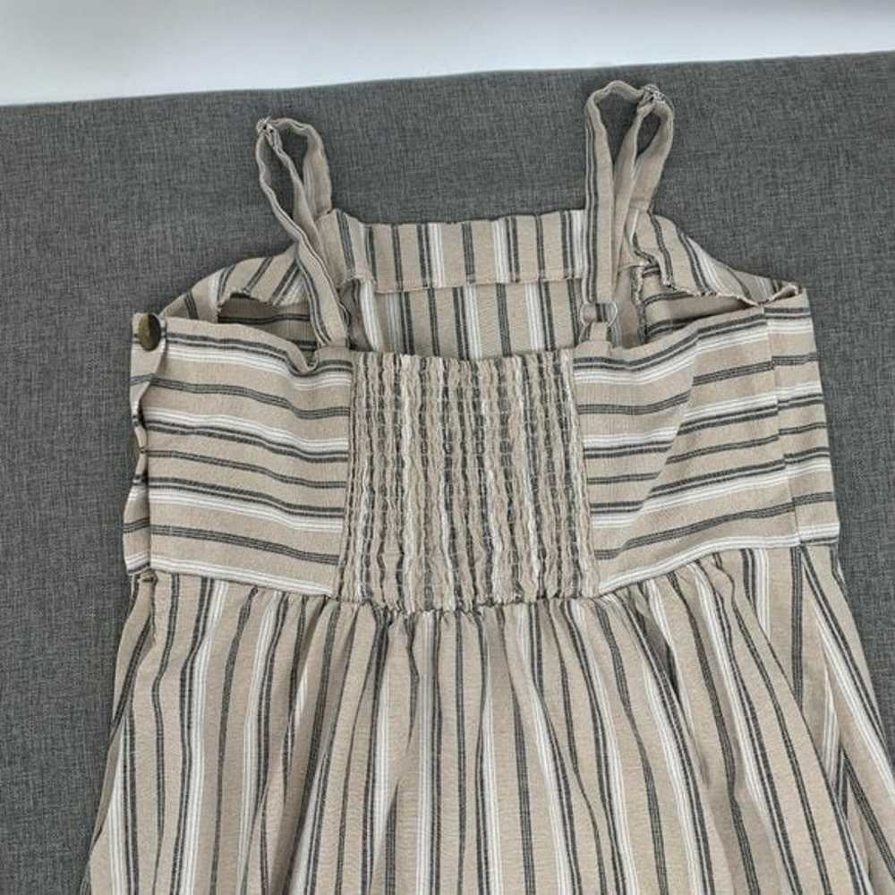 Robert Louis Linen Blend Dress XL Striped Tan Blu… - image 8