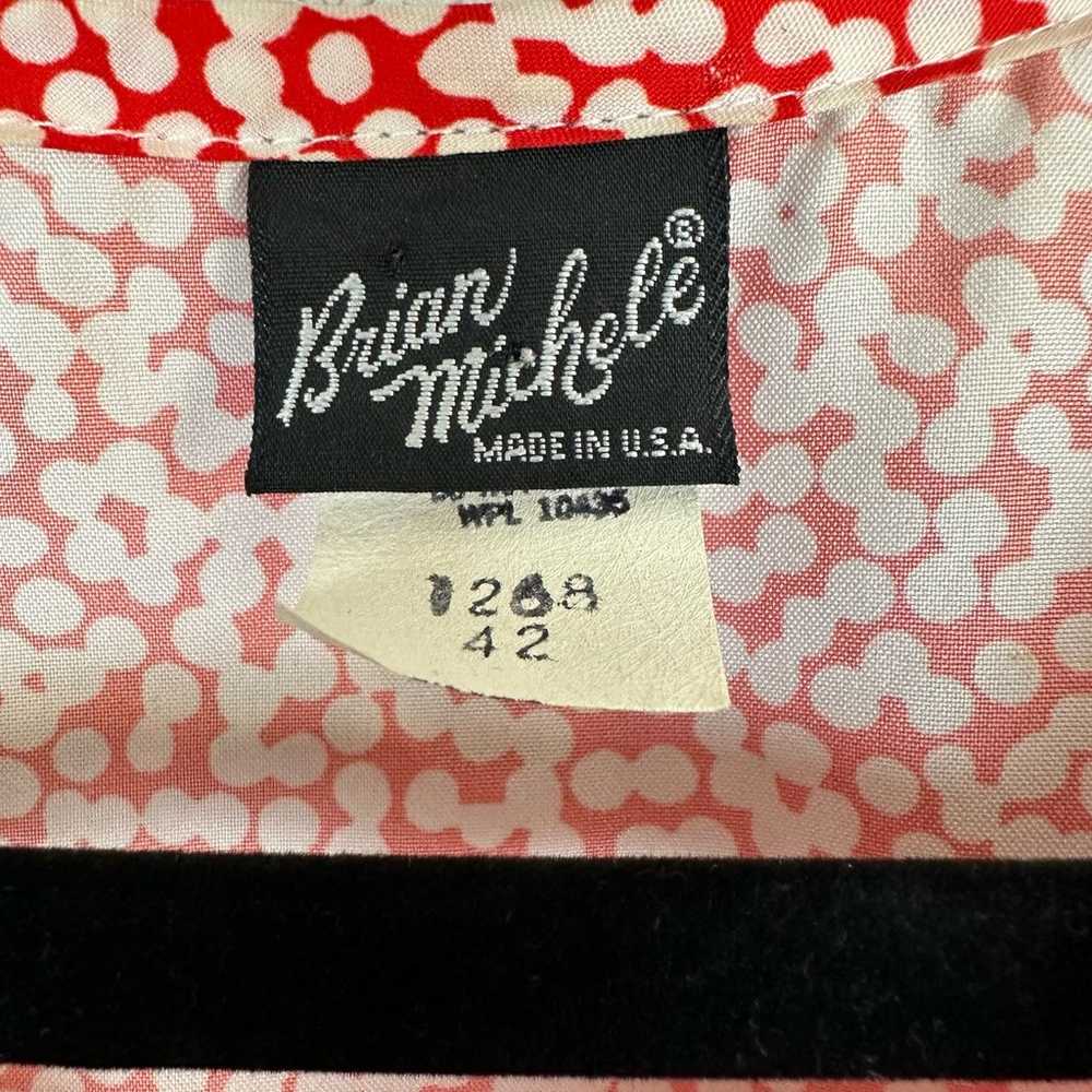 Women's Vintage Brian Michele Red White Dots Lace… - image 3