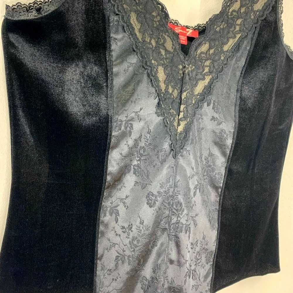 Vintage Seven7 Lace Velvet Floral Top Size 14 / 1… - image 3