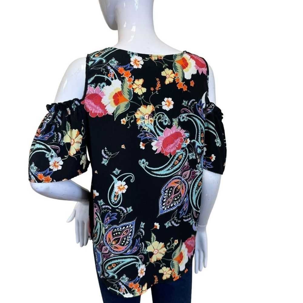 Women's Cupio Floral Cold Shoulder Top - Size S/P… - image 2