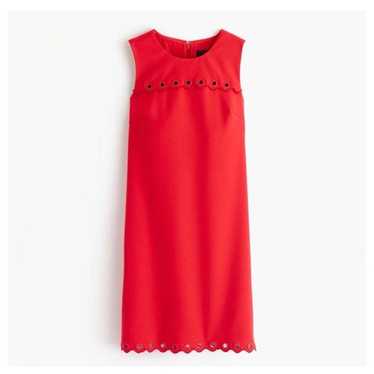 J.Crew Red Scalloped Grommet Dress