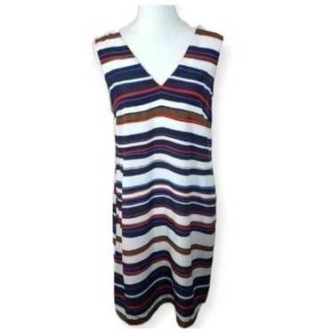 HALOGEN RED, WHITE, & BLUE STRIPE DRESS SZ.S EUC.