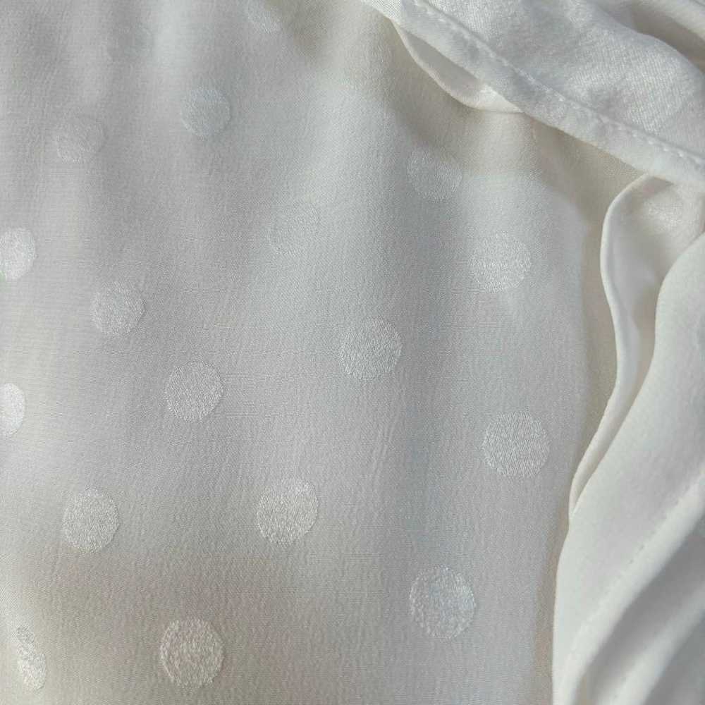 Vintage Sanyo Shokai Polka Dot Frill Blouse White - image 12