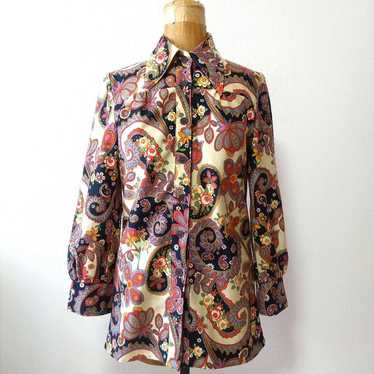 Long-sleeve shirt, psychedelic, all-over pattern, 