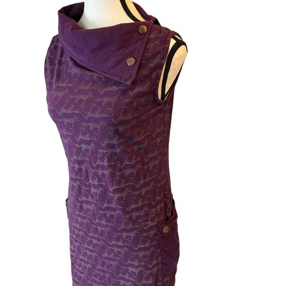 ModCloth Synergy Purple Fox Dress Fox Folklore - image 2