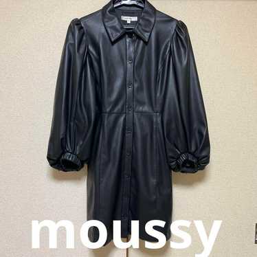 MOUSSY Black Leather Mini Dress Size 1 Black