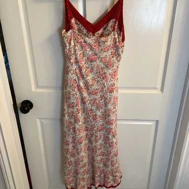 Y2K vintage Women's Newport News Dress M Red Whit… - image 1