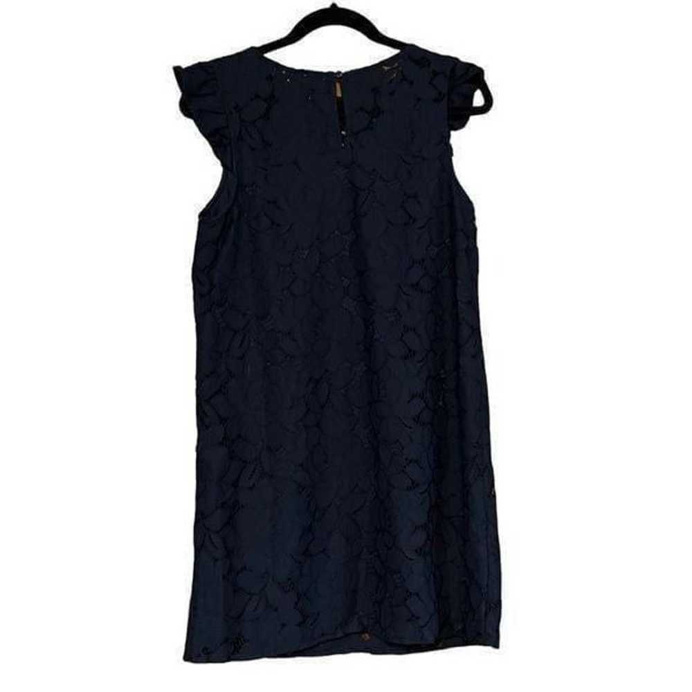 MONTEAU Navy Blue Lace Dress W/ Frill Sleeves Siz… - image 2