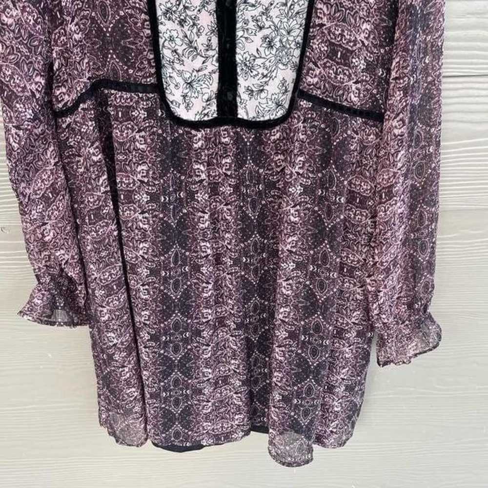 Knox Rose chiffon velvet trim boho tunic dress - image 3