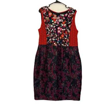 Boden Lace Colorful Purple Red Ruffle Floral Sleev