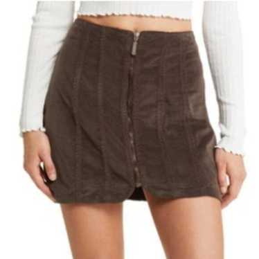 Free People Layla Corduroy Zip Front skirt