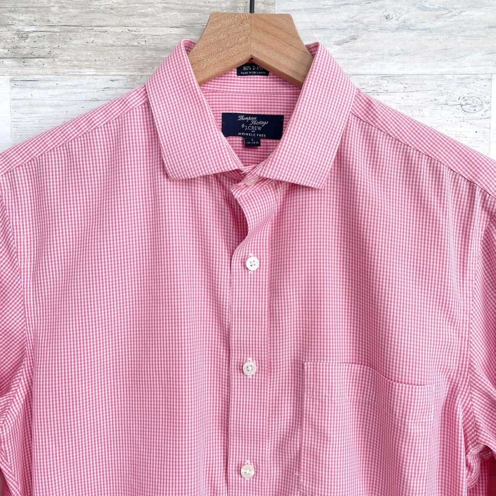 J.Crew J Crew Poplin Shirt Pink Gingham Button Do… - image 2