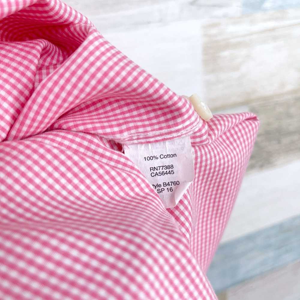 J.Crew J Crew Poplin Shirt Pink Gingham Button Do… - image 6