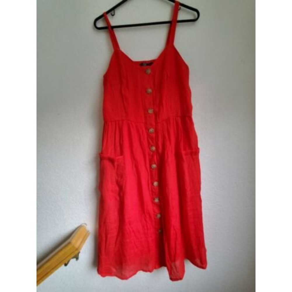 Mlle Gabrielle Dress Women XL Red Sundress Button… - image 3