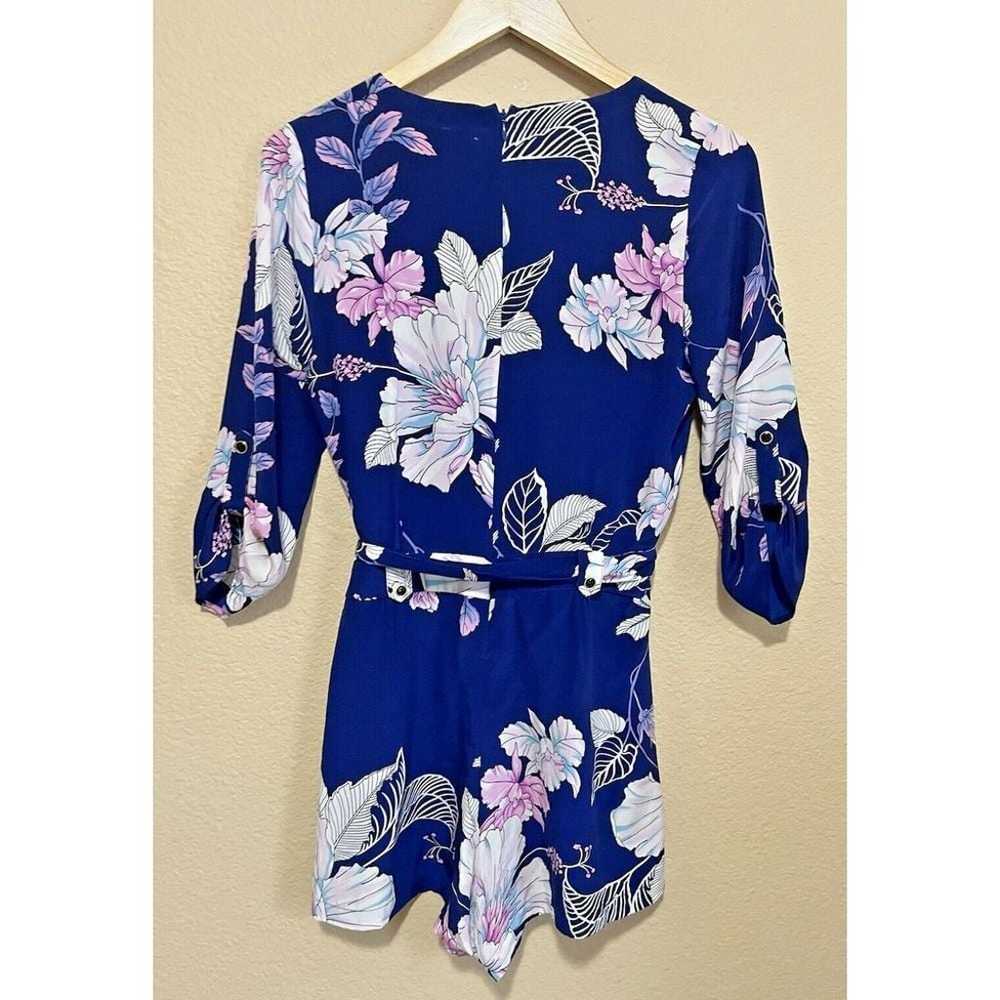 Yumi Kim Revolve  Belted Floral Romper Small Blue… - image 12