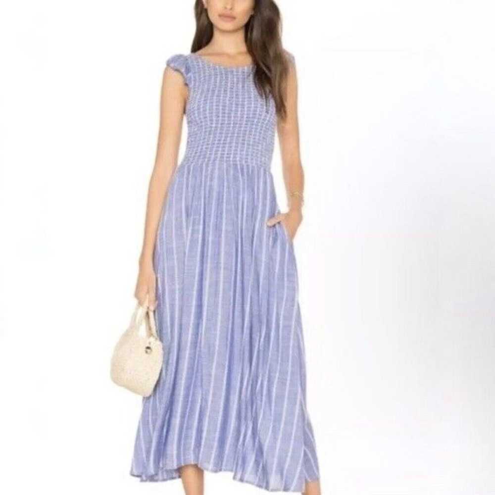 Free People Chambray Butterflies Midi Dress - image 1