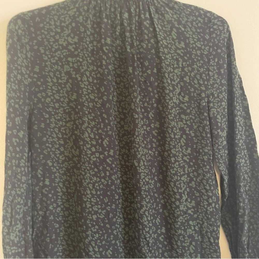 Zara Green & Black Animal Print Ruffle Button Dow… - image 10