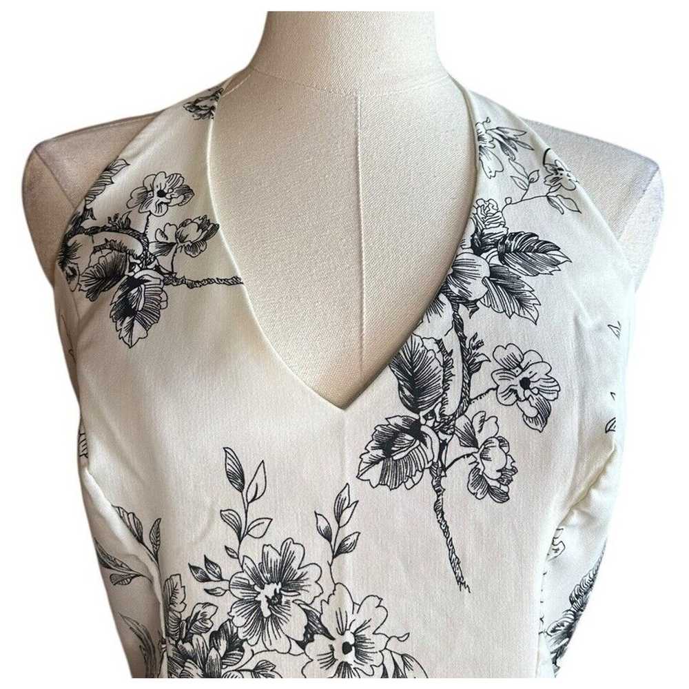 Y2K B Smart Black White Floral Print Halter Sundr… - image 2