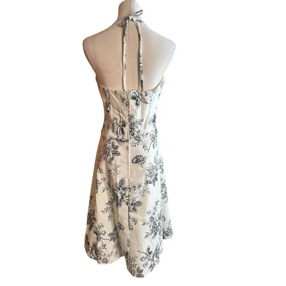 Y2K B Smart Black White Floral Print Halter Sundr… - image 5