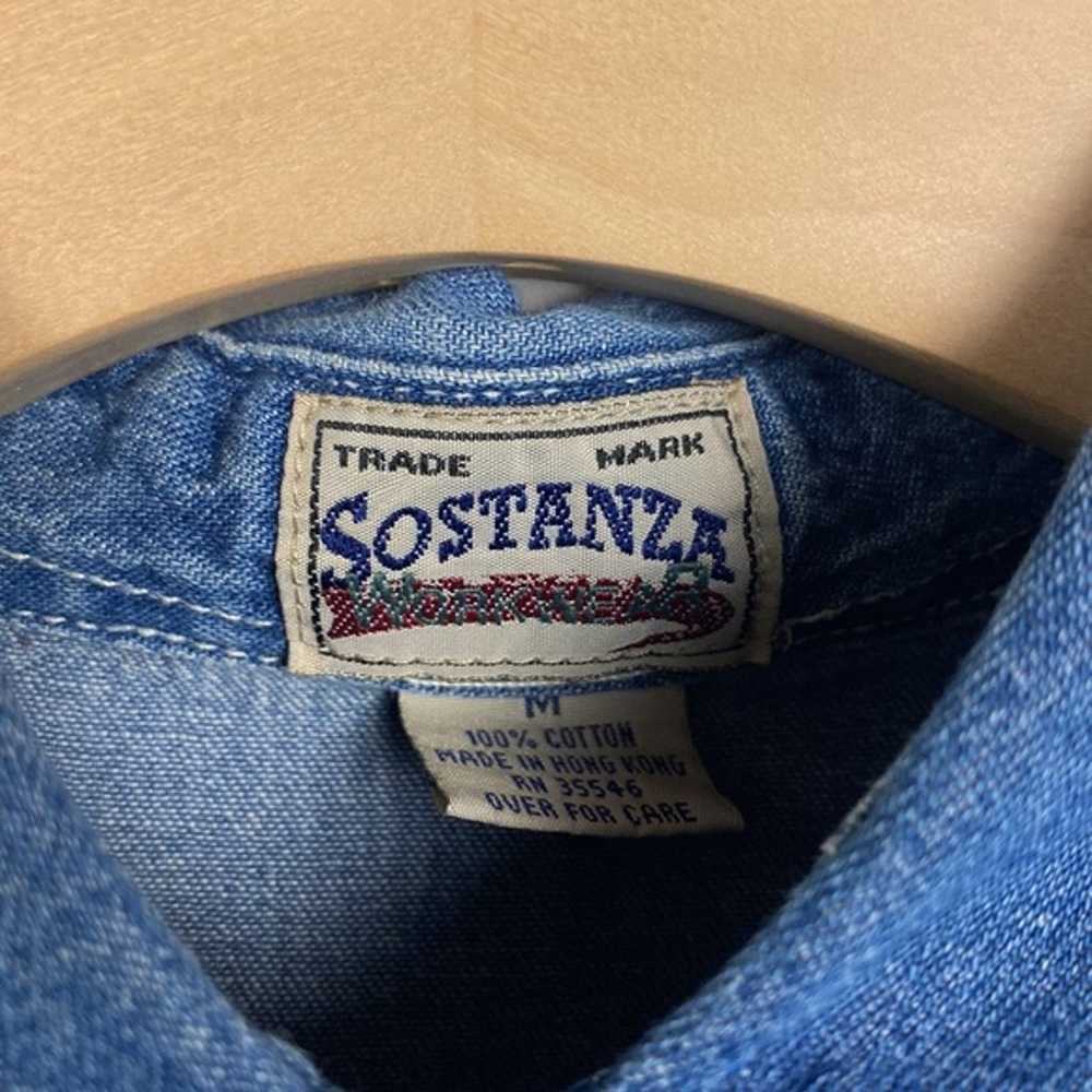 Vintage Sostanza Western Style Workwear Jean Shirt - image 3