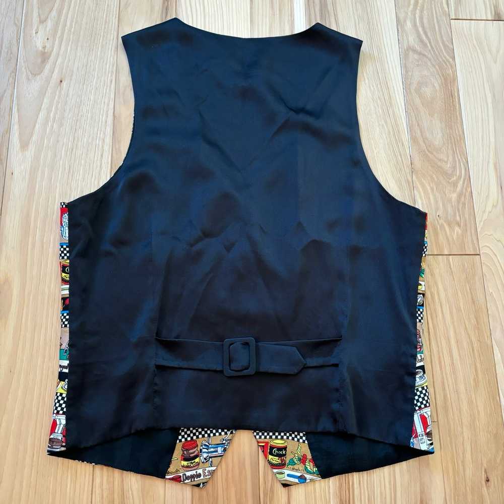 Vintage 90’s Nicole Miller Silk Coffee Themed Pat… - image 7