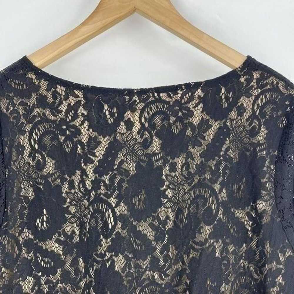 Vintage Victor Costa Top Size 1X Womens Black Lac… - image 6