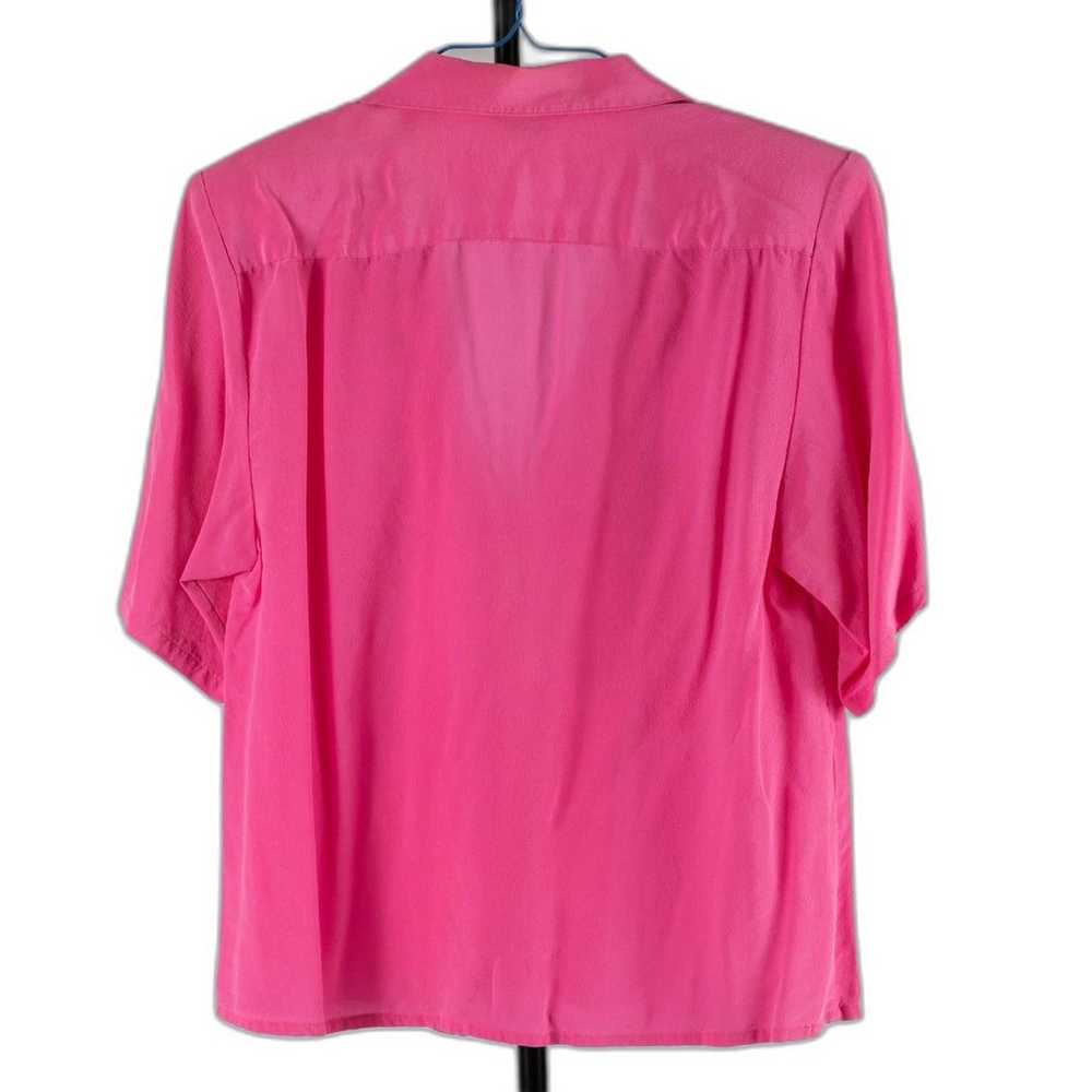 Vintage 80s silk pink blouse size 10 - image 2