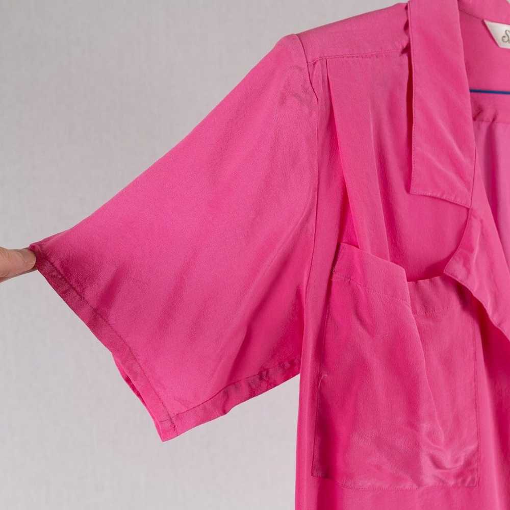 Vintage 80s silk pink blouse size 10 - image 5