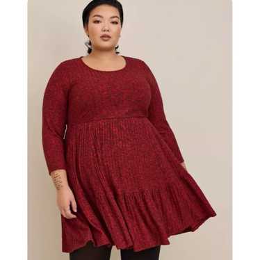 Torrid Mini Brushed Rib Tiered Skater Dress