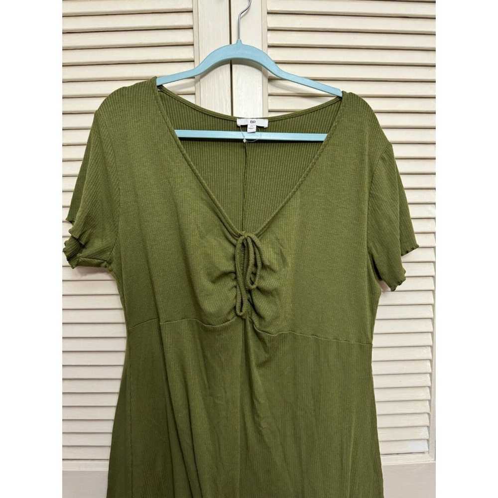 BP. Dress Tie Front Lettuce Edge Rib Green Women'… - image 3